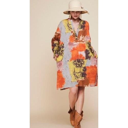 Diego Judge Collar Short Boho Dress 2021 New Fashion Very Elegant Women Clothing Orange Blue Green Colors Xs To 3xl