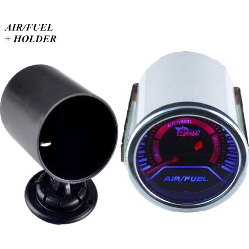 EE support 2" 52mm White Shell Car Clock Smoke Len LED Air/Fuel Ratio Gauge Meter Dial + Pod Holder