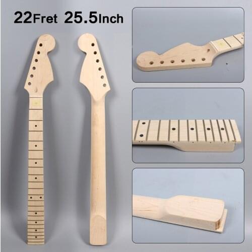 1Pcs Electric Guitar Neck Canada Maple 22Fret 25.5inch Handmade Unfinished