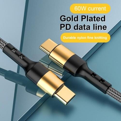PD 60W 3A 480Mbps USB C To USB Type C Cable USB C PD Fast Charger Cord USB-C Type-c Cable For Xiaomi Huawei