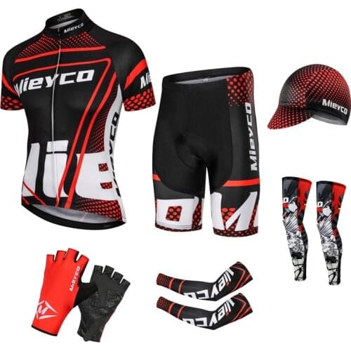 Cycling Jersey Set 5D Bike Accessories Suits With Shorts Ropa Ciclismo MTB Summer Bicicleta De Montaña Clothing 6 Piece Set Men