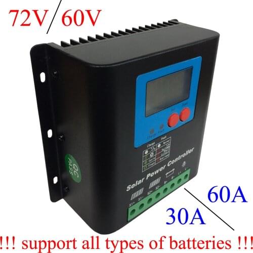50A 60V Solar Charge Controller, Home Use 60V Battery Regulator 50A for 3000W PV Solar Panels Modules, LED&LCD Display