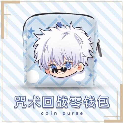 Anime Cartoon Coin Purse Jujutsu Kaisen Anime Geto Suguru Gojo Satoru Yuji Itadori HD Print Storage Bag Key Wallets Coin Bag