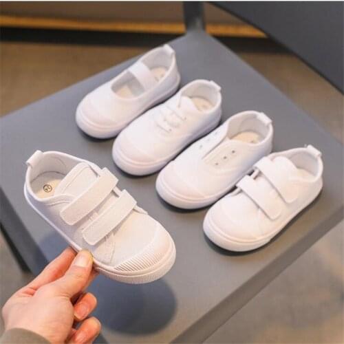 Unisex Children Canvas Shoes for Girls White Sneakers Boys Flat Sport Shoes Breathable Fashion Kids Casual Student Running Shoes
