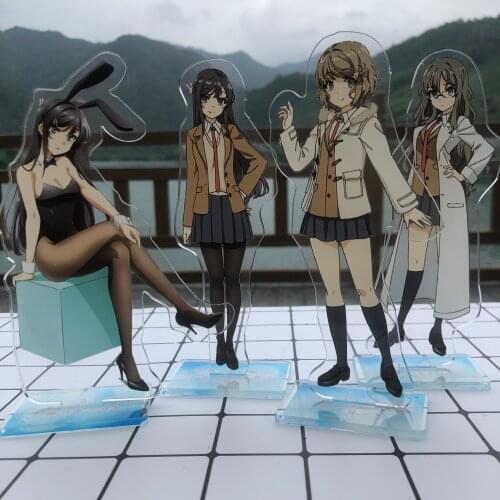 Rascal Does Not Dream of a Dreaming Girl Koga Tomoe Sakurajima Mai Cartoon Acrylic Stand Figure Display Model Plate Tabletop Toy