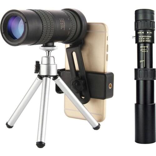 10-300x40 Telescopic zoom Monocular Night View Single Tube Phone Telescope BAK4 Prism Lens Waterproof Telescope