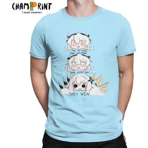 Mens Tuna Vs God Kiana Honkai Impact 3 T Shirt Pure Cotton Clothing Cool Short Sleeve O Neck Tees Summer T-Shirts