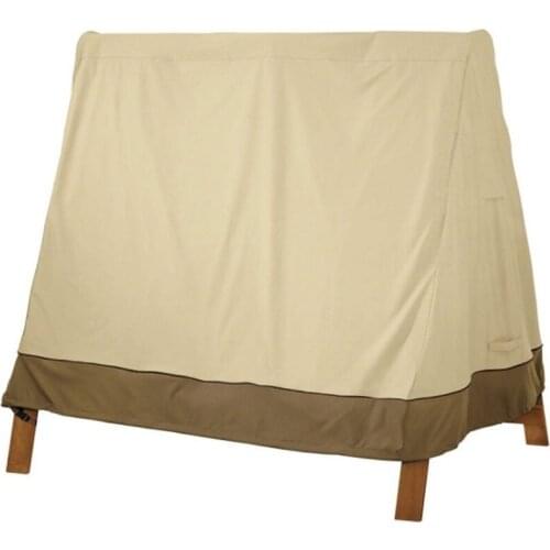 New Swing Cover Waterproof Garden Hammock Swing Cover 72X55X67 Inch Outdoor Furniture Protection Beige + Coffee