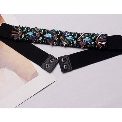 New Girdle 2021 beading Diamond Bright Drill Slim Belt women Hand-nailed Bead-inlaid Drill Dress Belt Luxury Designer Waist seal