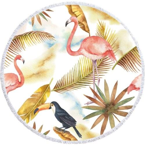 Flamingo Pattern Beach Towel Microfiber Printing Towel Blanket Quick-Drying Bath Towel