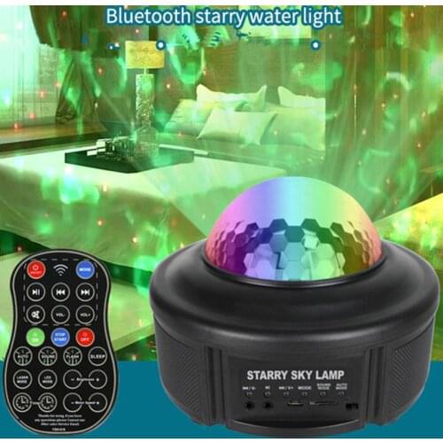 Colorful Starry Sky Ocean Projector Night Light Remote Control Ocean Wave Projection Lamp with Bluetooth Music Speaker