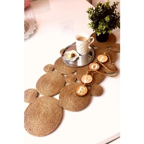 Repatt Straw Rope Table Cloth/Runner 75x35 cm Natural Burlap Fabric, Soft Ribbon Edging, textured Jute Table for Dining Pillowcase Napkin For Wedding Party Chirstmas Cake Floral Flannel Tablecloth Decoration