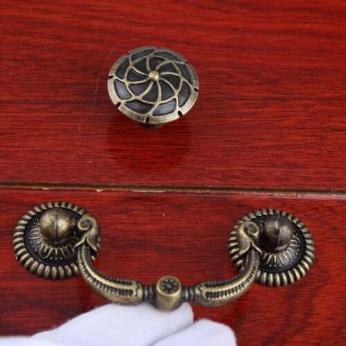 2.5" rustic retro style furniture drop rings handles bronze drawer shoe cabinet knob pull 64mm vintage brass dresser door handle