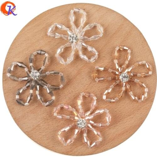 Cordial Design 30Pcs 37*38MM Jewelry Accessories/DIY Making/Hand Made/Flower Shape/Decoration/Earring Findings/Crystal Charms
