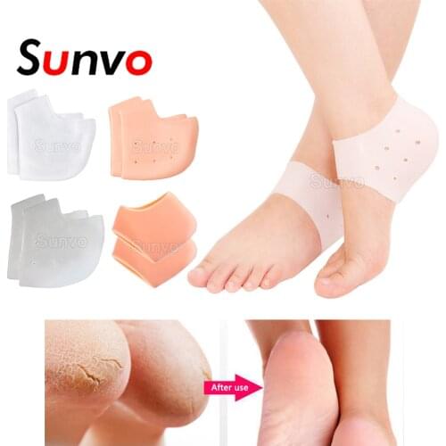 Silica Gel Plantar Fasciitis Heel Protector Socks for Foot Calluses Skin Cracked Pain Relief Care Heel Cushion Pad Shoe Inserts