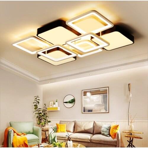 Modern acrylic led ceiling light rectangular bedroom, living room lighting, dim dining room light, remote dimmable light