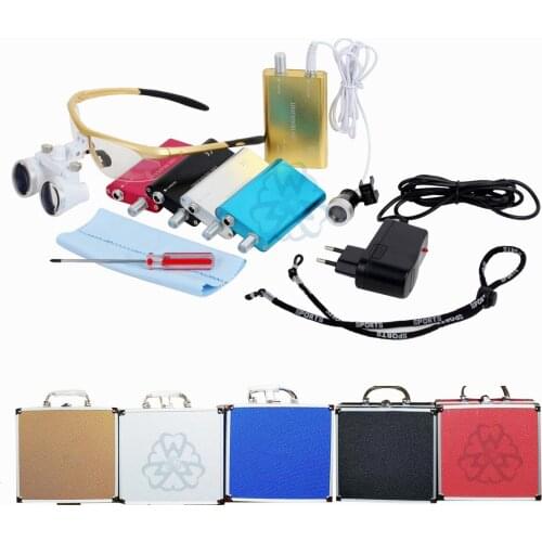 3.5X420mm Dental Loupes with lamp Surgical Glasses with LED Head Light Dentists Magnifier
