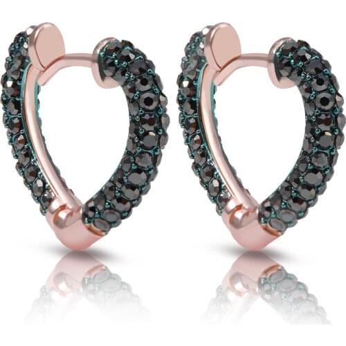 Sweet Love Earrings Women Earrings Gold Color Rose Gold Love Heart Shaped Stud Earrings Romantic Surprise Gift for Girlfriend