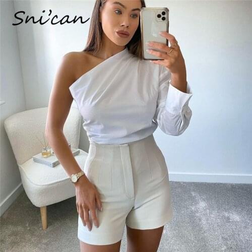Snican White Spring One Off Shoulder Sexy Shirts Femme Chandails Fashion Ladies Blouse Za Women 2021 Chic Tops Chemisier Femme