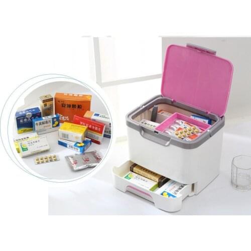 1PC Fashion Makeup Box Suitcase Cosmetic Storage Box Multifunctional Storage Box Household Medicine Kits Container OK 0559
