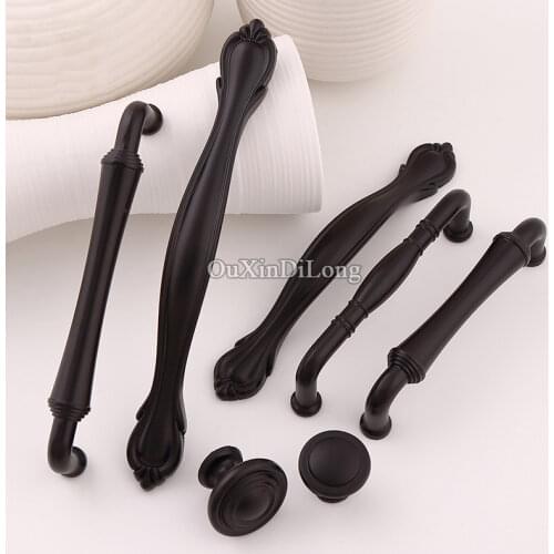 Classic Black 10PCS European Modern Kitchen Door Furniture Handles Cupboard Drawer Wardrobe Cabinet Pulls Handles and Knobs
