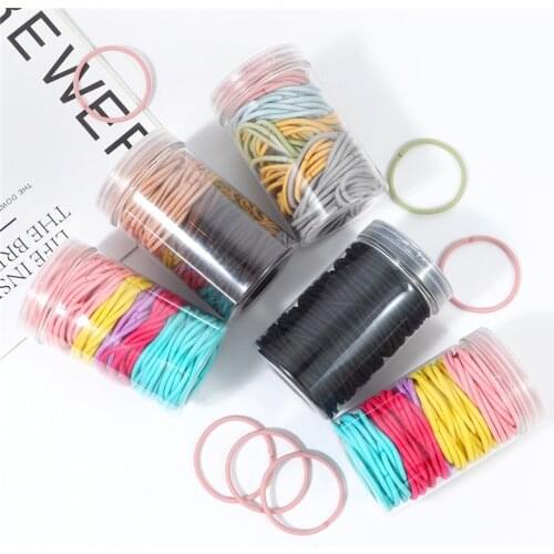 100pcs/lot Hair Accessories girls Rubber bands Scrunchy Elastic Hair Bands kids baby Headband decorations Ties for hair