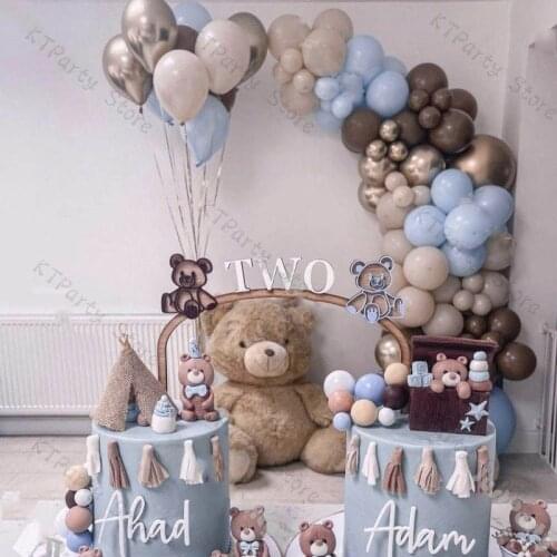 111pcs Coffee Balloons Garland DIY Wedding Party Decoration Macaron Blue Chrome Champagne Ballon Baby Shwoer Birthday Decor