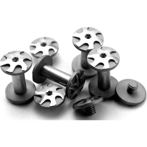 2Pcs DIY Knife Handle M4 Screws Material Fastening American Style Five-pointed Star Rivet 0.57 Inches 5MM/6MM