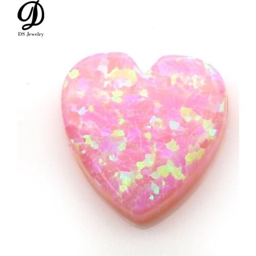 2021 China Factory Price Heart Shape OP08 Pink SyntheticOpal Stone for Jewelry Making