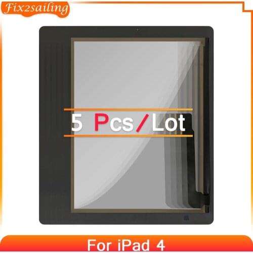 5pcs For iPad 4 A1458 A1459 A1460 Outer LCD Touch Screen Digitizer Front Glass Panel Replacement 100% Tested