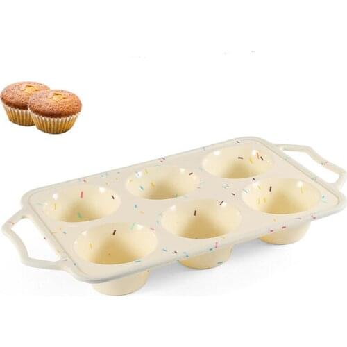 6 Holes Cake Mould Silicone Cake Baking Mold Muffin Pan Tray Oven Dish Silicon Bread Form Bakeware Mold