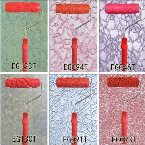 7"Crack new series of roller printing diatom mud special roller knurling mold soft roll printing art tool paint with handle grip