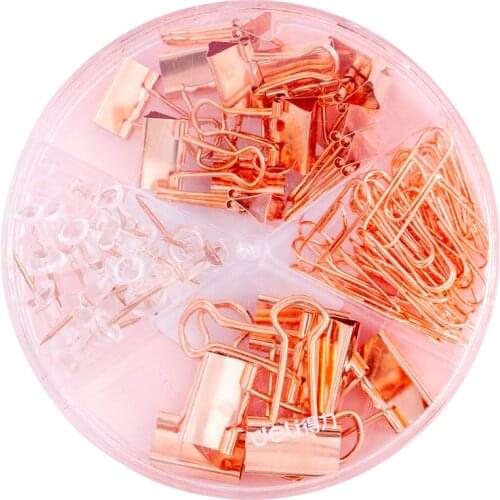 72Pcs Binder Clips Paper Clips Push Pins Setswith With Acrylic Box For Office School Supplies Folder Set