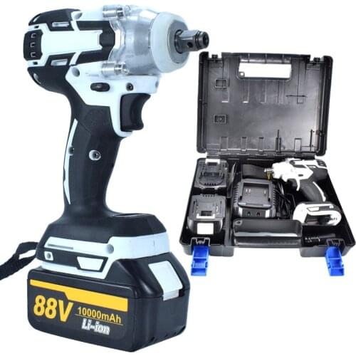 10000mAh Rechargeable Battery Brushless Cordless Electric Impact Socket Wrench Car Home Dual Speed Hand Drill Power Tools