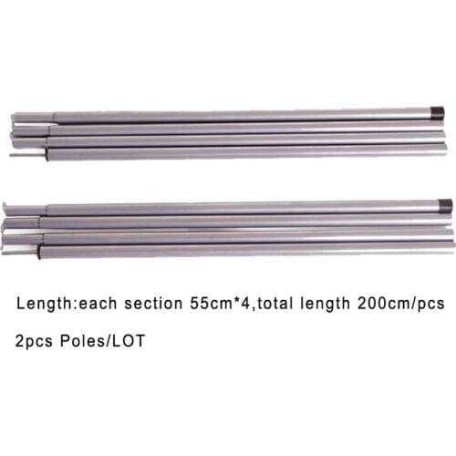 Sun Shade Accessories 2pcs Length 200cm galvanized steel pipe sunshade Rod Awning Canopy Sun Shelter tarp Support pole