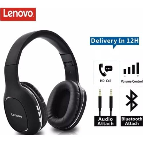 Lenovo HD300 Wireless Bluetooth Headphone Noise Reduction HD Call HiFi Stereo Foldable AUX Head-mounted Subwoofer Gaming Headset