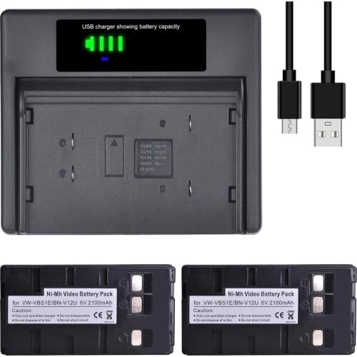 BN-V12U VW-VBS1E BN V12U VW VBS1E Battery with Charger for JVC BN-V10U, BN-V11U, BN-V12U, BN-V14U, BN V15 V18U, BN-V22U, BN-V24U