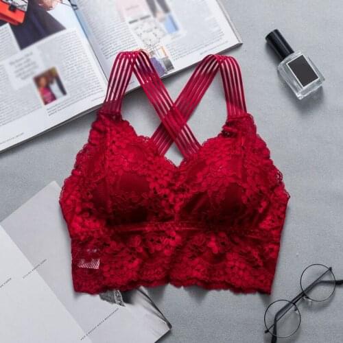 Fashion Women Lady Lace Strap Bras Tops Tube Ch Wrap Woman Underwear Cross Beauty Back Tank Tops