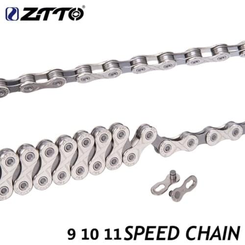 MTB road bike chains 9s 10s 11s silver chain 116 links ultralight bike 9 10 11 speed fixed grar for Parts K7 System chains