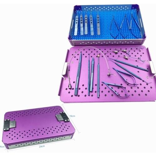 1pcs ophthalmic scissors tweezers eye hook needle holder for cataract sterilise case holder ophthalmic eye tools