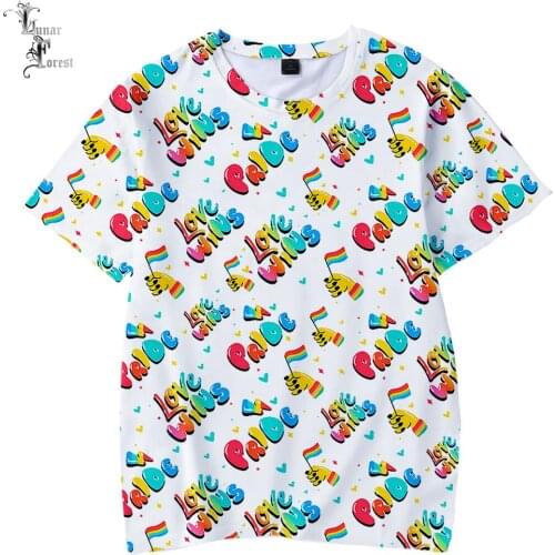 Love Wins LGBT 3D Printing T-shirt Summer Fashion Round Neck Short Sleeve Popular Streetwear Plus Size