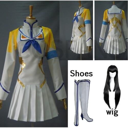 Hot Anime Kill La Kill Satsuki Kiryuin Uniform Made women Cosplay Costume Custome Made Halloween men costume wig and shoes