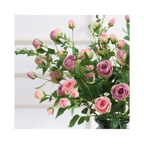 Simulated Rose Living Room Decoration Flower Indoor Decoration Flower Art Landing Silk Flower Bouquet