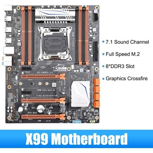 JINGSHA X99 Motherboard ATX DDR3 256G RAM 4Channel USB3.0 SATA3.0 M.2 NVME High Speed Slot Computer Mainborad for LGA2011 V3 CPU