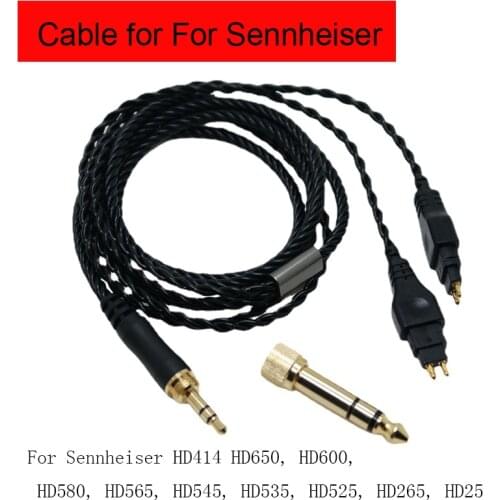 Cable For Sennheiser HD414 HD650 HD600 HD580 HD565 HD545 HD535 HD525 HD265 HD25 3.5mm/6.35mm Headphone