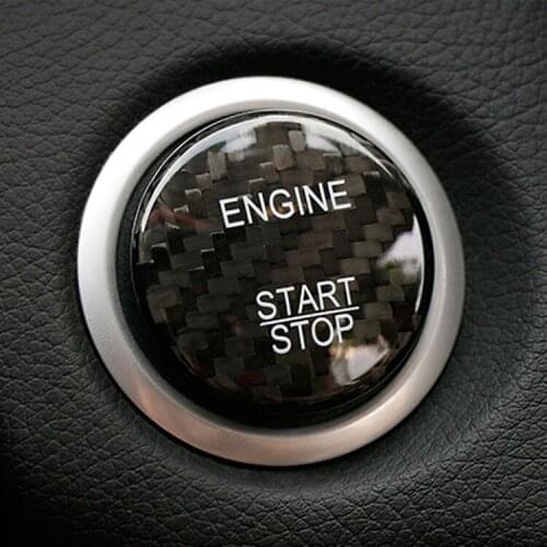 Ignition Button Cover Pure Carbon Fiber One Button Start Button Decoration for Benz C Class GLC C200l