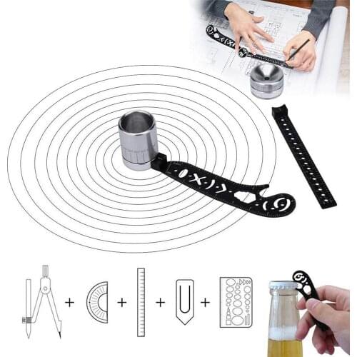 ASCENDAS Multi-Function Drawing Ruler Tool Creative Math Compasses Draw Tools for Designers Artists Architects Student TP-0351