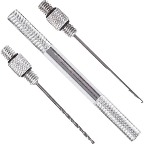 3 in 1 Combo Set Aluminum Alloy Carp Fishing Rigging Bait Needle Tool Fish Drill Tackle Rigging Tools Kit