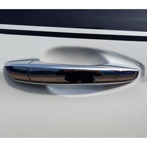 Car Outer Chrome Door Catch Handle Molding Cover Garnish For LHD Peugeot 408 3008 gt 2nd 5008 2017 2018 Without Smart Key Button