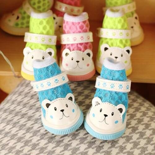 Anti-slip Sneakers Pet Supply Wholesale Drop Ship Cute Bear Summer Shoes for Dogs Puppy Boots Breathable Sandals Shoes